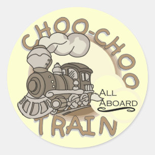 Adesivo Redondo Camisetas do comboio Choo-Choo e GIfts