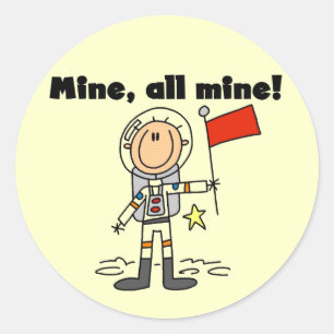 Adesivo Redondo Camisetas e presentes Astronauta Minha, Minha