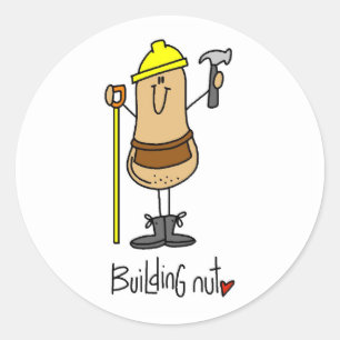 Adesivo Redondo Camisetas e Presentes Building Nut