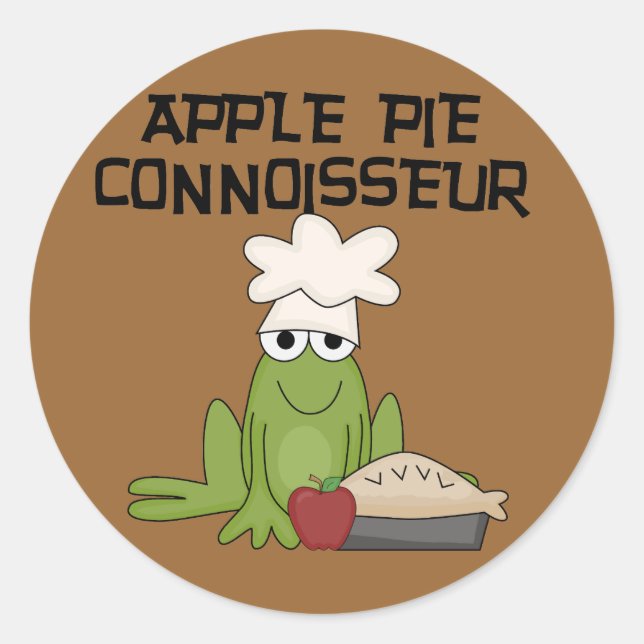 Adesivo Redondo Camisetas e presentes da Apple Pie Connoisseur (Frente)