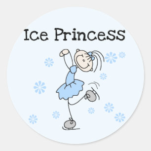 Adesivo Redondo Camisetas e presentes da Princesa Ice Skating