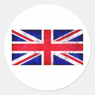 Adesivo Redondo Camisetas e presentes da Union Jack grunge