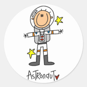 Adesivo Redondo Camisetas e Presentes de Astronauta em Formato de 