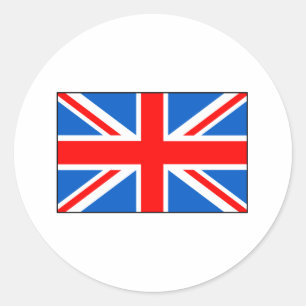 Adesivo Redondo Camisetas e presentes de bandeira britânica