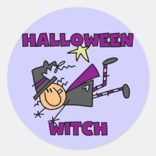 Adesivo Redondo Camisetas e presentes de bruxas do Halloween