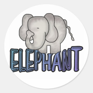 Adesivo Redondo Camisetas e presentes de elefante