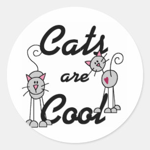 Adesivo Redondo Camisetas e Presentes de Gatos São Legais