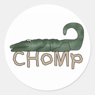 Adesivo Redondo Camisetas e presentes de jacaré de Chomp