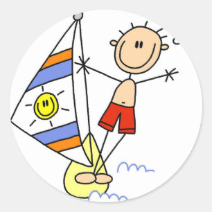 Adesivo Redondo Camisetas e Presentes de Parapente com Boneco Pali