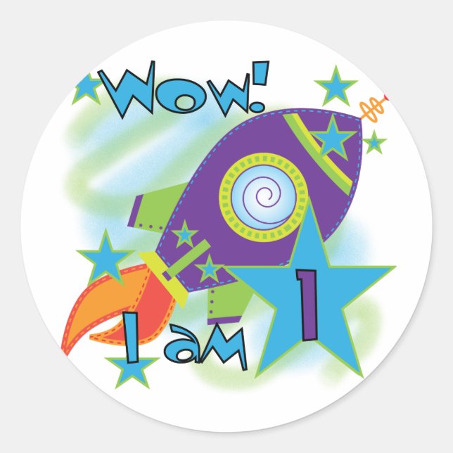 Adesivo Redondo Camisetas e presentes de primeiro aniversario de n (Frente)