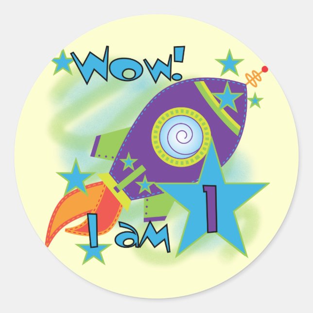 Adesivo Redondo Camisetas e presentes de primeiro aniversario de n (Frente)