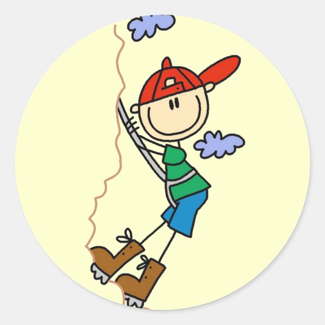 Adesivo Redondo Camisetas e presentes de subida das montanhas Stic (Frente)