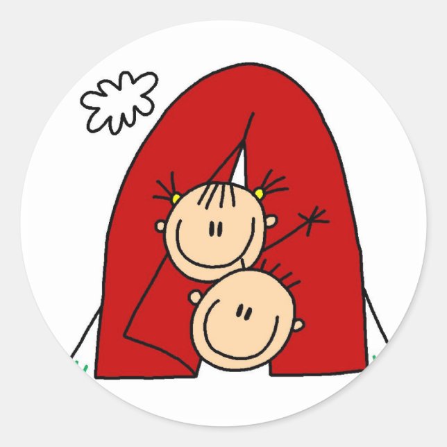 Adesivo Redondo Camisetas e presentes de tentativa de figuras (Frente)