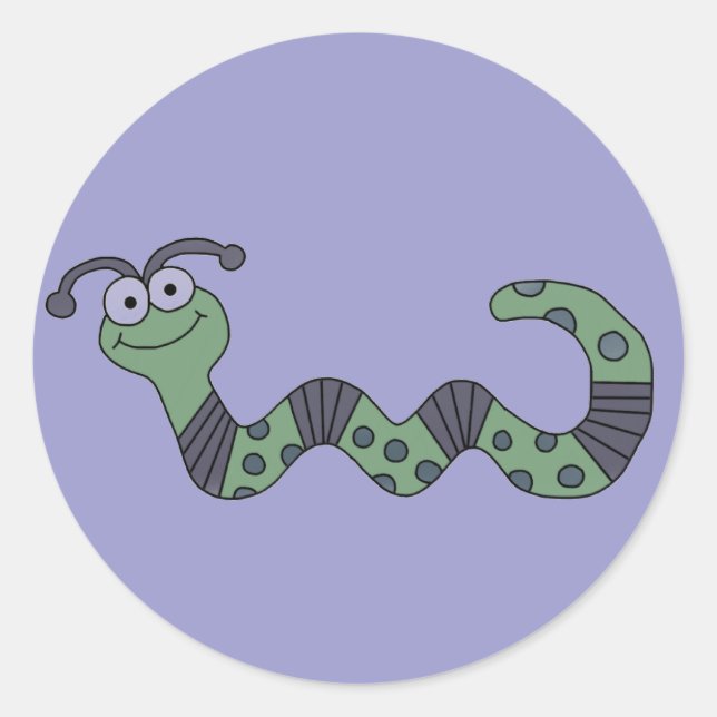 Adesivo Redondo Camisetas e presentes de vermes felizes (Frente)