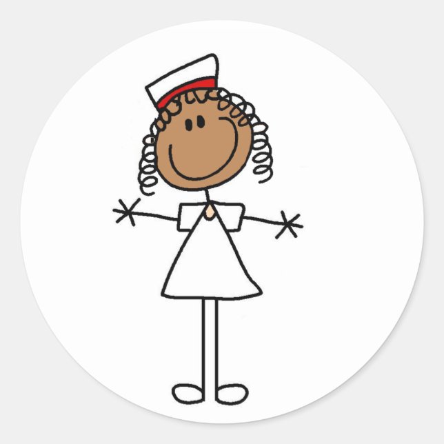 Adesivo Redondo Camisetas e presentes do African American Stick (Frente)