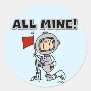 Adesivo Redondo Camisetas e Presentes do Astronauta Tudo Meu