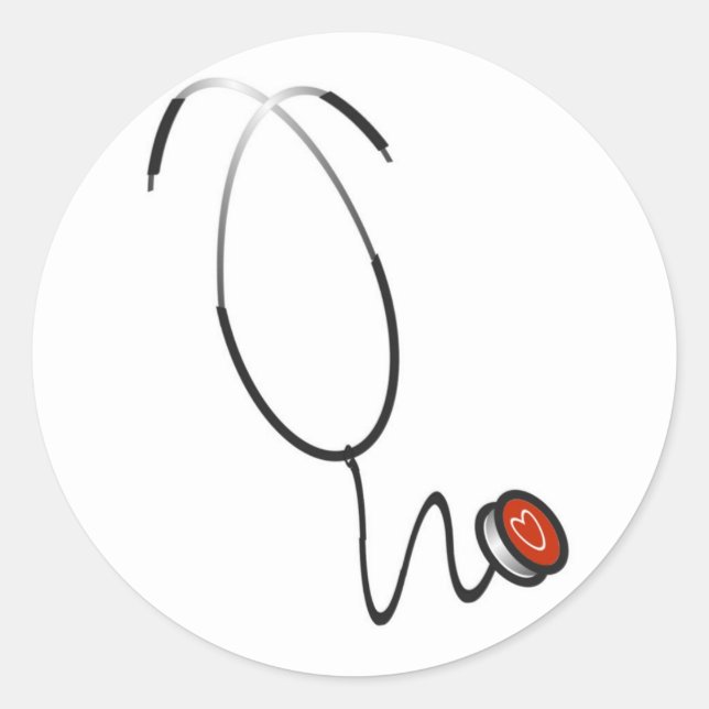 Adesivo Redondo Camisetas e presentes do estetoscópio (Frente)