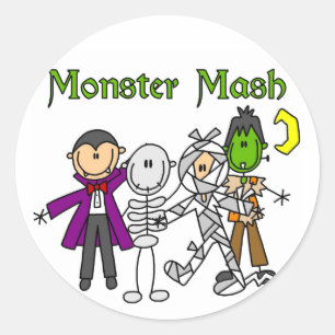 Adesivo Redondo Camisetas e Presentes do Monster Mash