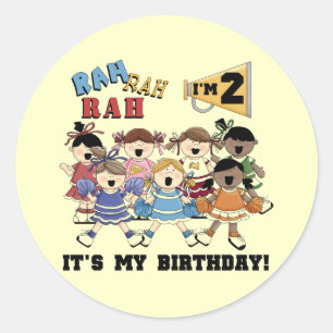 Adesivo Redondo Camisetas e presentes do segundo aniversário do ch