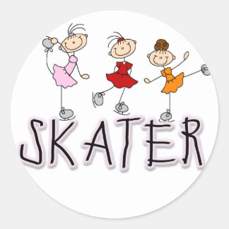 Adesivo Redondo Camisetas e presentes do skater Stick Figure