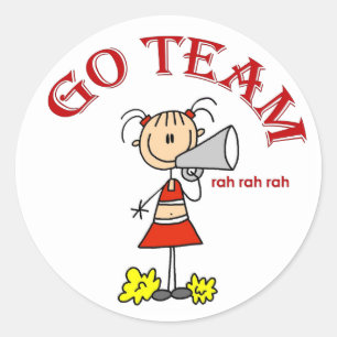 Adesivo Redondo Camisetas e Presentes Go Team Rah Rah Rah