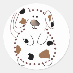Adesivo Redondo Camisetas e presentes para cães de desenho animado