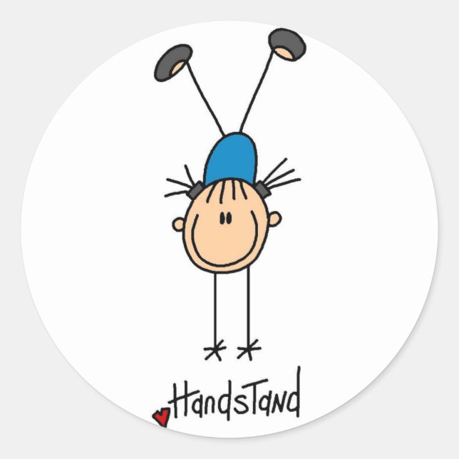 Adesivo Redondo Camisetas e presentes para ginastas femininas (Frente)