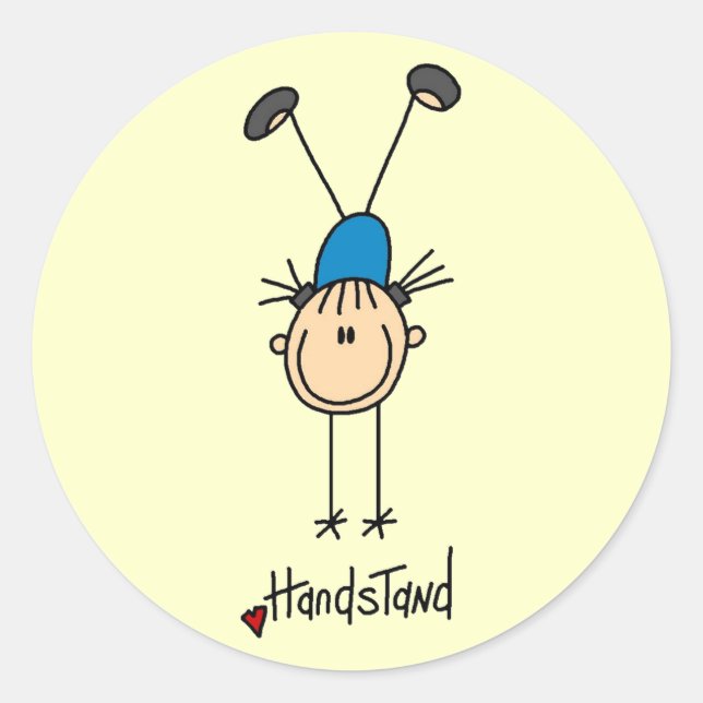 Adesivo Redondo Camisetas e presentes para ginastas femininas (Frente)