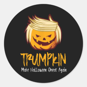 Adesivo Redondo Camisetas engraçadas de Halloween _ Donald Trump C