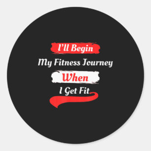 Adesivo Redondo Camisetas engraçadas de motivação fitness para mul