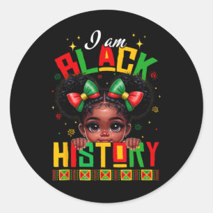 Adesivo Redondo Camisetas Eu Sou O Mês Da História Negra Para Cria