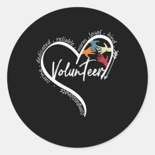 Adesivo Redondo Camisetas Gráficas Divertidas de Voluntário para V