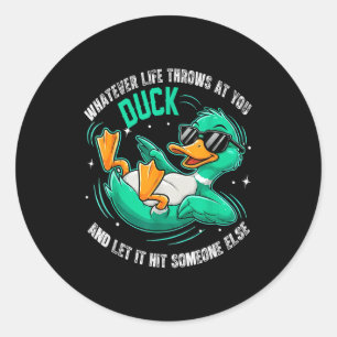Adesivo Redondo Camisetas Gráficas Pato Engraçado Homens Mulheres