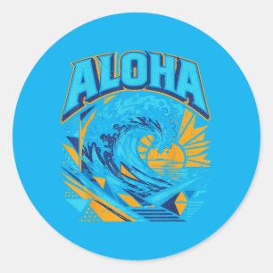 Adesivo Redondo Camisetas havaianas juvenis menino toddler Aloha H