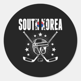 Adesivo Redondo Camisola de Fãs de Hóquei no Gelo da Coreia do Sul