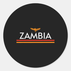 Adesivo Redondo Camisola Esportiva Estilo Bandeira da Zâmbia