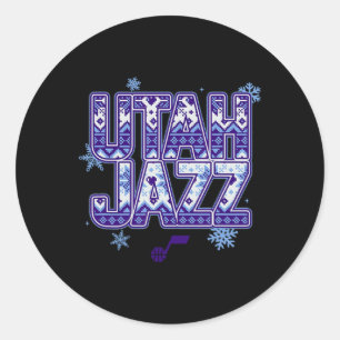 Adesivo Redondo Camisola Feia de Natal do Utah Jazz N 