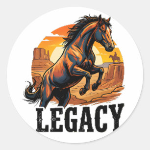 Adesivo Redondo Camisola Legacy Wild Horse – Pôr do Sol do Canyon 