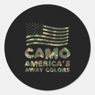 Adesivo Redondo Camo Americas Longe Coloca A Engraçada Camuflagem