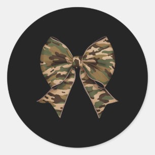 Adesivo Redondo Camo Coquette Arco Duck Caça Meninas Crianças Mulh