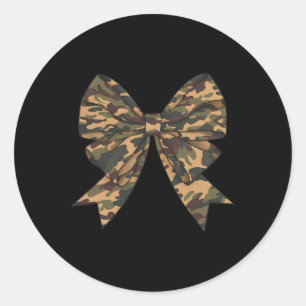 Adesivo Redondo Camo Coquette Arco Duck Caça Meninas Crianças Mulh