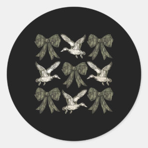 Adesivo Redondo Camo Coquette Arco Duck Duck Duck Caça Mulheres Gi