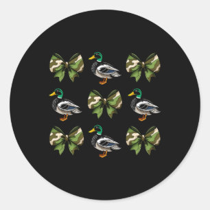 Adesivo Redondo Camo Coquette Arco Duck Hunt Mallard Duck Caça W