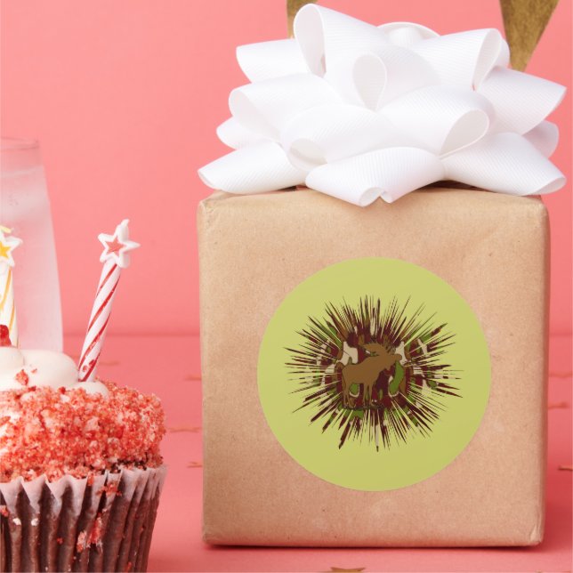 Adesivo Redondo Camo de Quebra-Mães Camuflagem de Camuflagem (Festa)