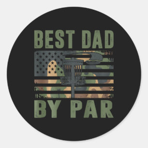 Adesivo Redondo Camo Disc Golf Melhor Pai Por Par Bandeira America