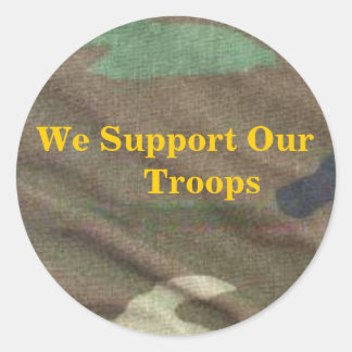 Adesivo Redondo Camo do exército, apoiamos nossas tropas