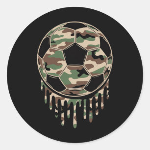 Adesivo Redondo Camo Futebol Drip Camuflagem Coquette