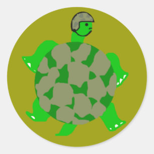 Adesivo Redondo Camo Turtle Stickers