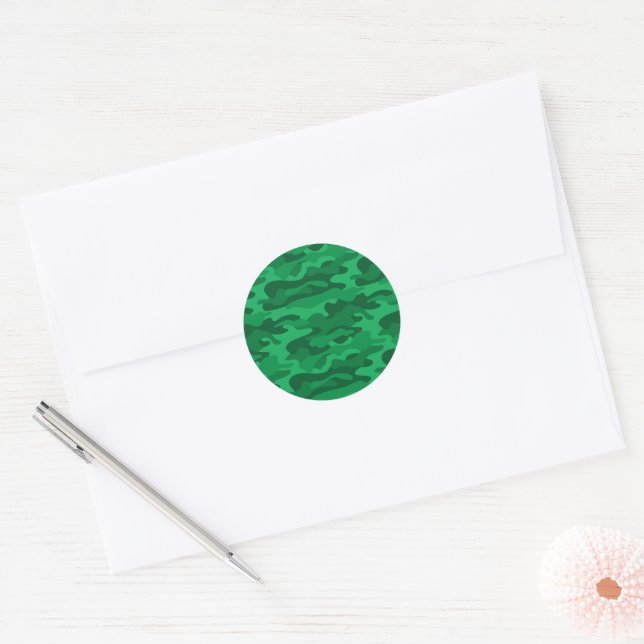 Adesivo Redondo Camo verde-branco espanhol (Envelope)