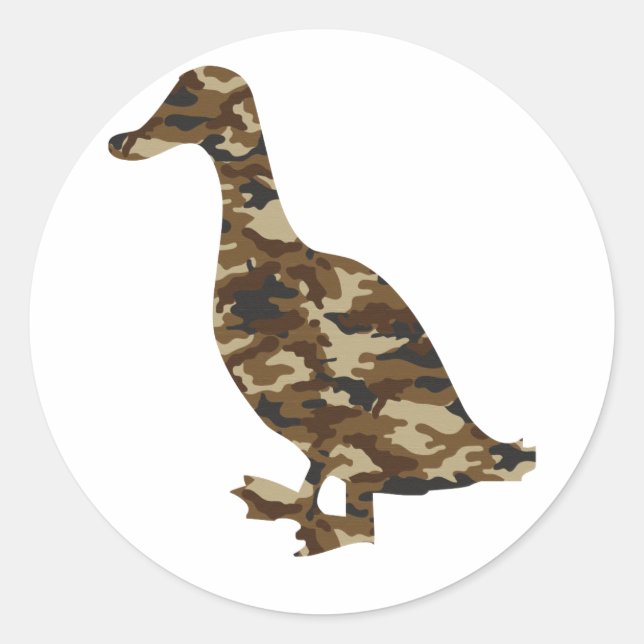 Adesivo Redondo Camouflage Duck Silhouette (Frente)